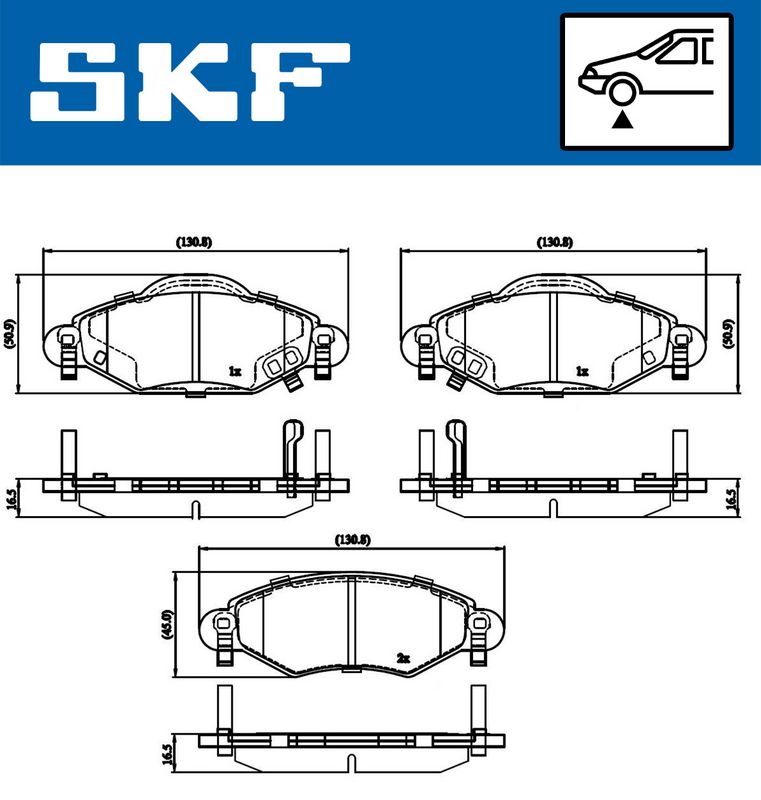 Zestaw klocków hamulcowych, hamulce tarczowe SKF VKBP 80383 A