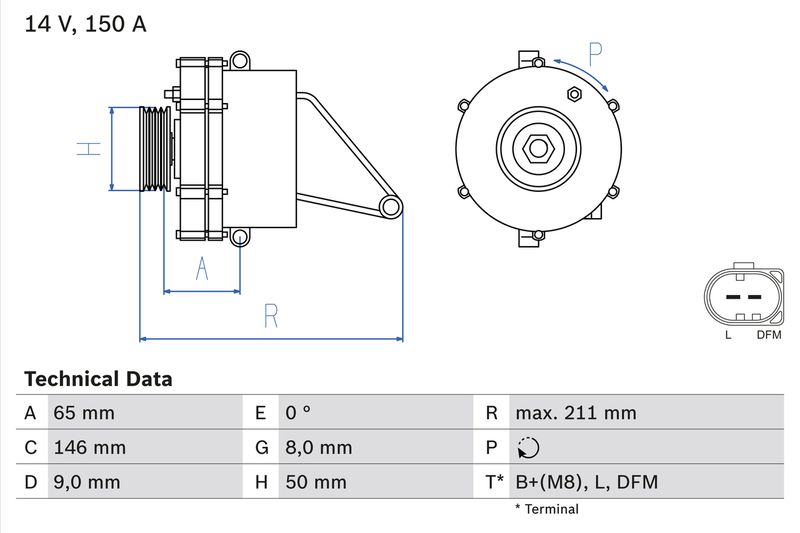 Alternator BOSCH 0 986 041 760