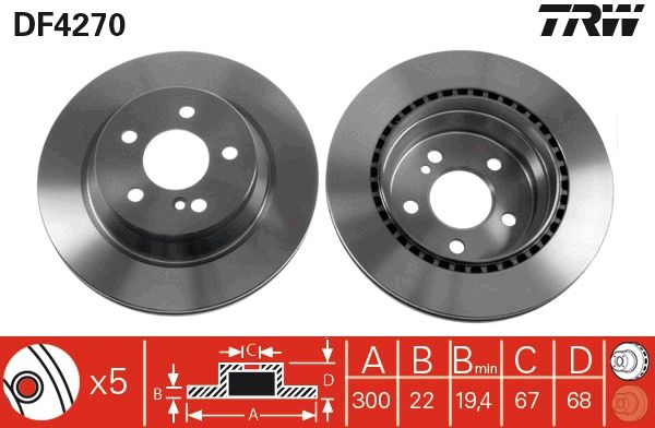 Tarcza hamulcowa TRW DF4270
