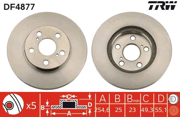 Tarcza hamulcowa TRW DF4877