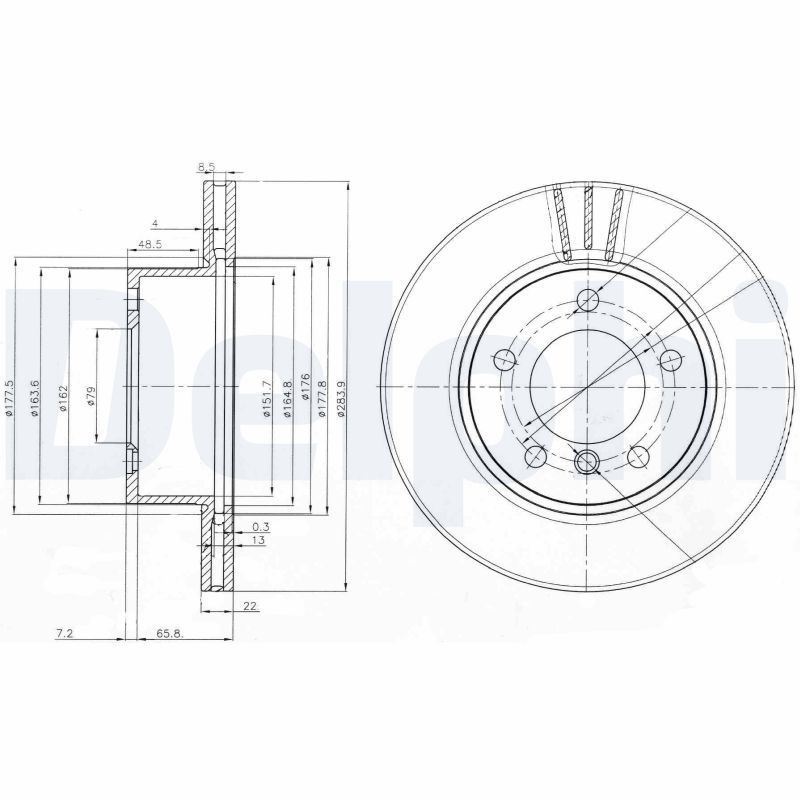 Tarcza hamulcowa DELPHI BG3899C