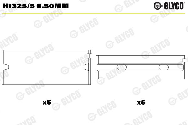 Panewka wału korbowego GLYCO H1325/50.50MM