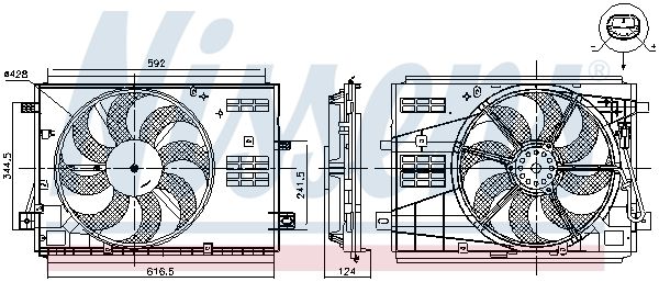 Wentylator, chłodzenie silnika NISSENS 85973