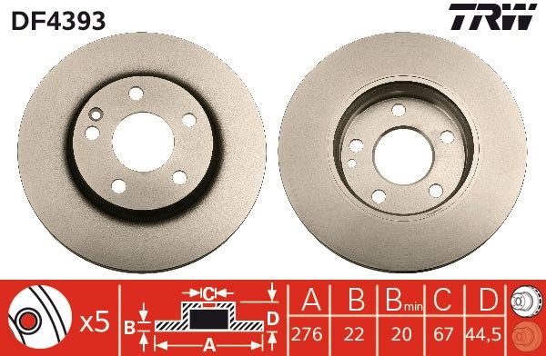 Tarcza hamulcowa TRW DF4393