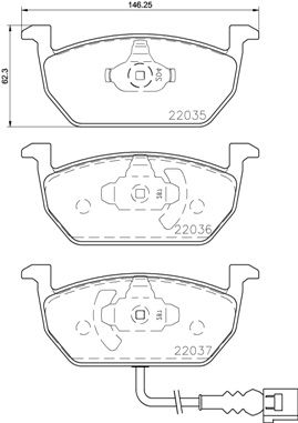 Zestaw klocków hamulcowych, hamulce tarczowe BREMBO P 85 137
