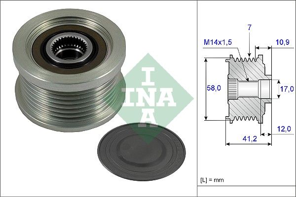 Alternator - sprzęgło jednokierunkowe INA 535023210