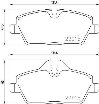 Zestaw klocków hamulcowych, hamulce tarczowe BREMBO P 06 091E