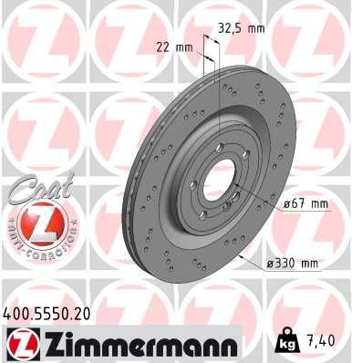 Tarcza hamulcowa ZIMMERMANN 400.5550.20