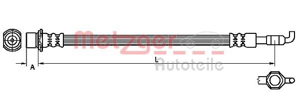 Przewód hamulcowy elastyczny METZGER 4110971