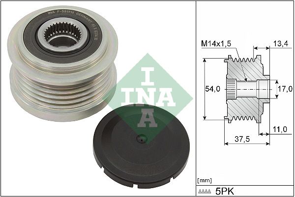 Alternator - sprzęgło jednokierunkowe INA 535027810