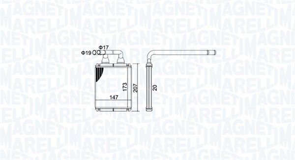 Wymiennik ciepła, ogrzewanie wnętrza MAGNETI MARELLI 350218496000