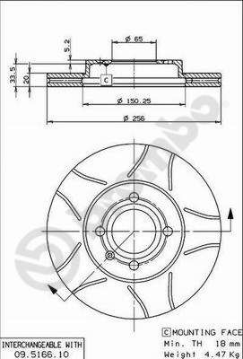 Tarcza hamulcowa BREMBO 09.5166.75
