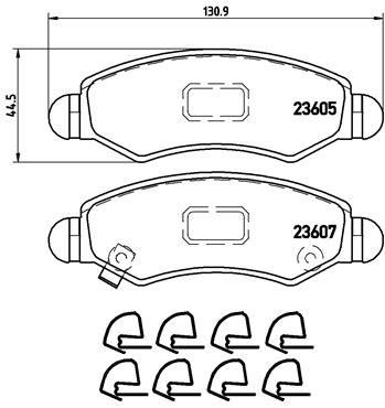 Zestaw klocków hamulcowych, hamulce tarczowe BREMBO P 79 015
