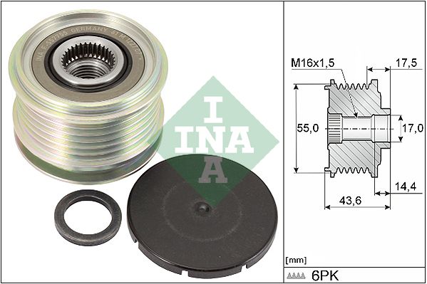 Alternator - sprzęgło jednokierunkowe INA 535010510