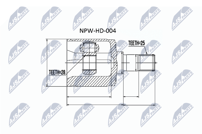Zestaw przegubu, wał napędowy NTY NPW-HD-004