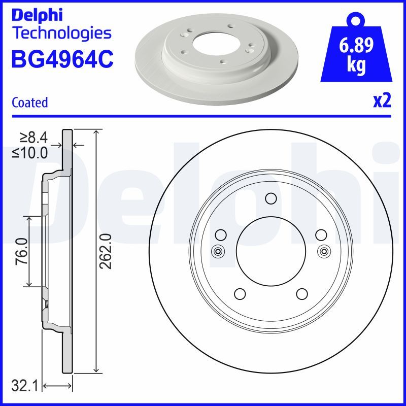 Tarcza hamulcowa DELPHI BG4964C