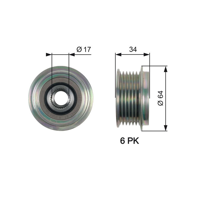 Alternator - sprzęgło jednokierunkowe GATES oap7167