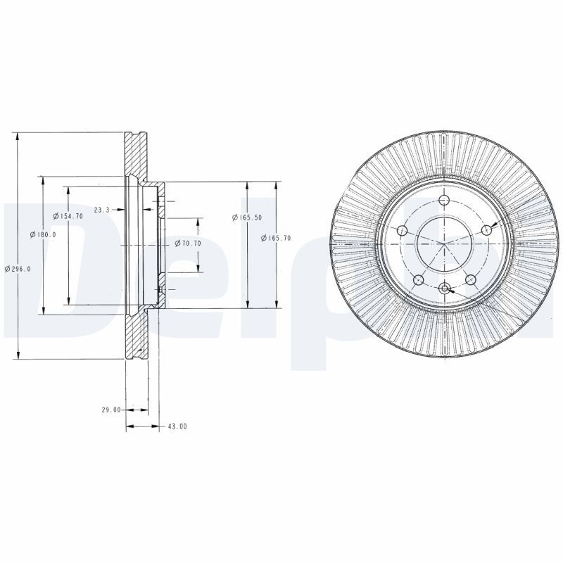 Tarcza hamulcowa DELPHI BG4092C