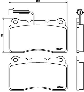 Zestaw klocków hamulcowych, hamulce tarczowe BREMBO P 23 115