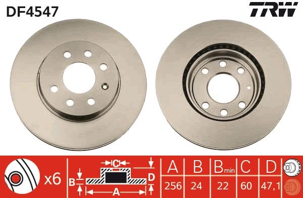 Tarcza hamulcowa TRW DF4547