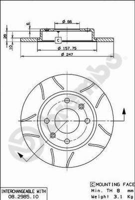 Tarcza hamulcowa BREMBO 08.2985.75
