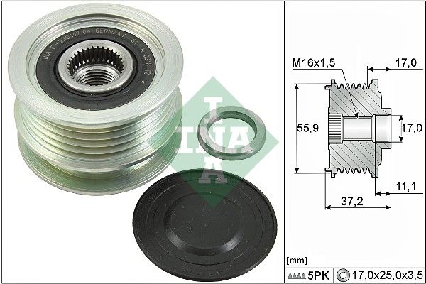 Alternator - sprzęgło jednokierunkowe INA 535011610