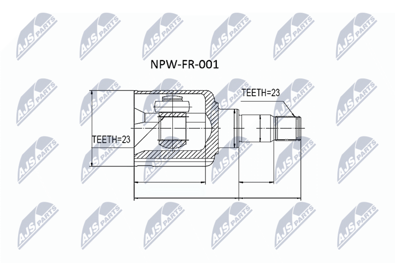 Zestaw przegubu, wał napędowy NTY NPW-FR-001