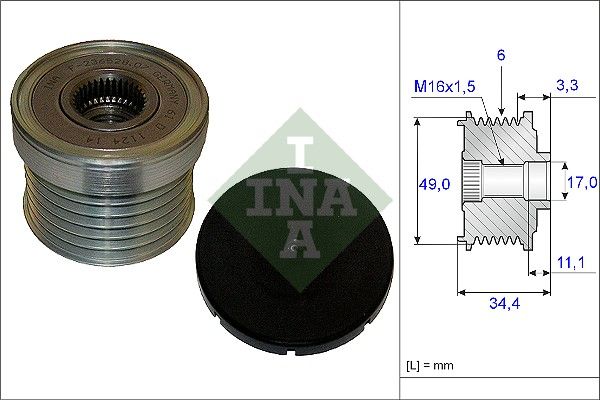 Alternator - sprzęgło jednokierunkowe INA 535018310