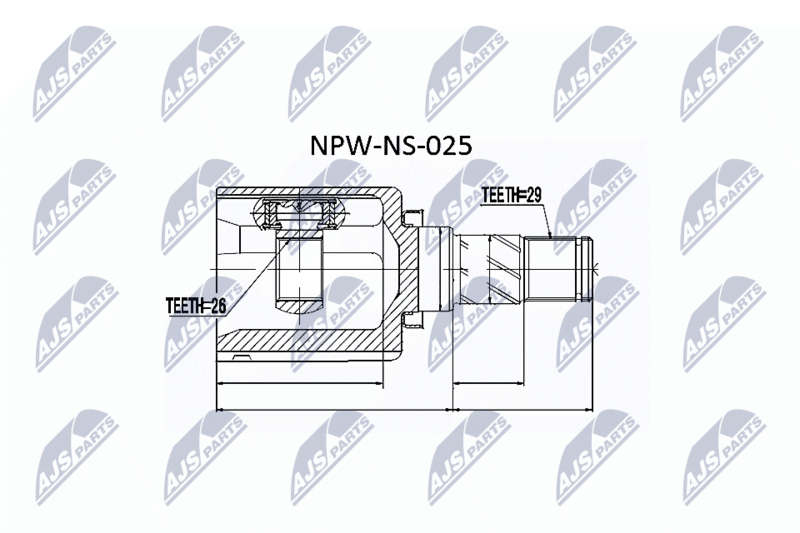 Zestaw przegubu, wał napędowy NTY NPW-NS-025