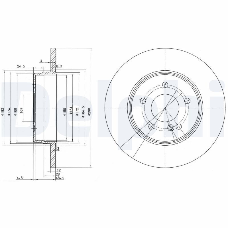 Tarcza hamulcowa DELPHI BG3602