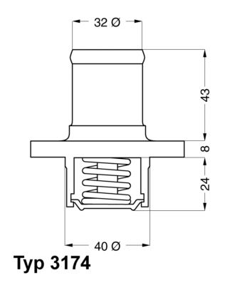 Termostat, płyn chłodzący WAHLER 3174.89D