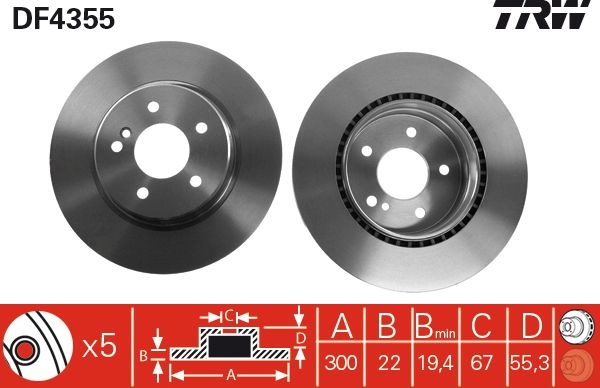 Tarcza hamulcowa TRW DF4355