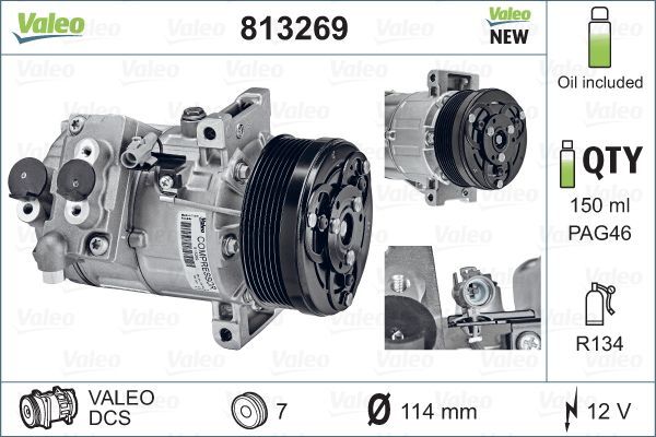 Sprężarka, klimatyzacja VALEO 813269