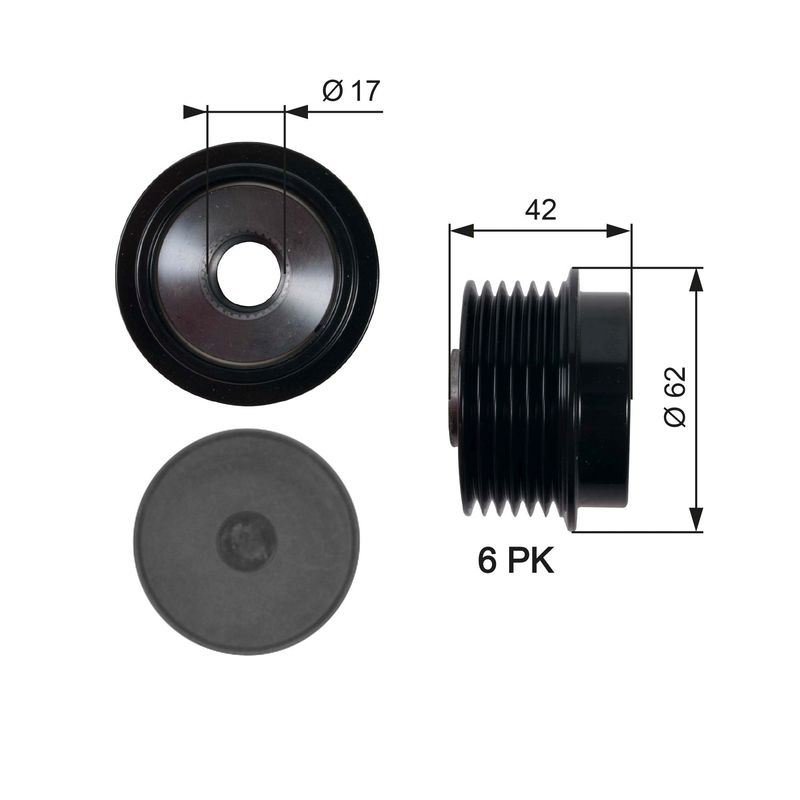 Alternator - sprzęgło jednokierunkowe GATES OAP7152