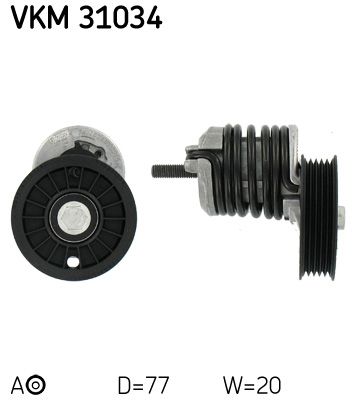 Rolka napinacza, pasek klinowy wielorowkowy SKF VKM 31034