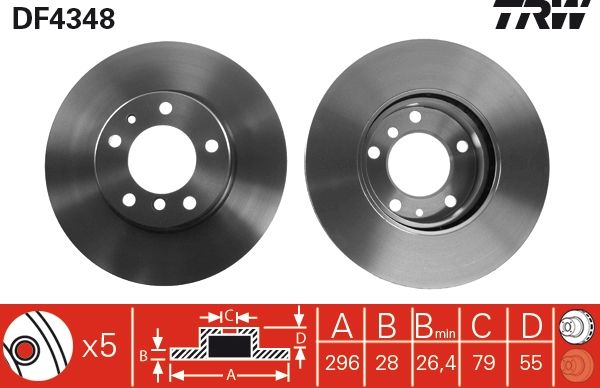 Tarcza hamulcowa TRW DF4348