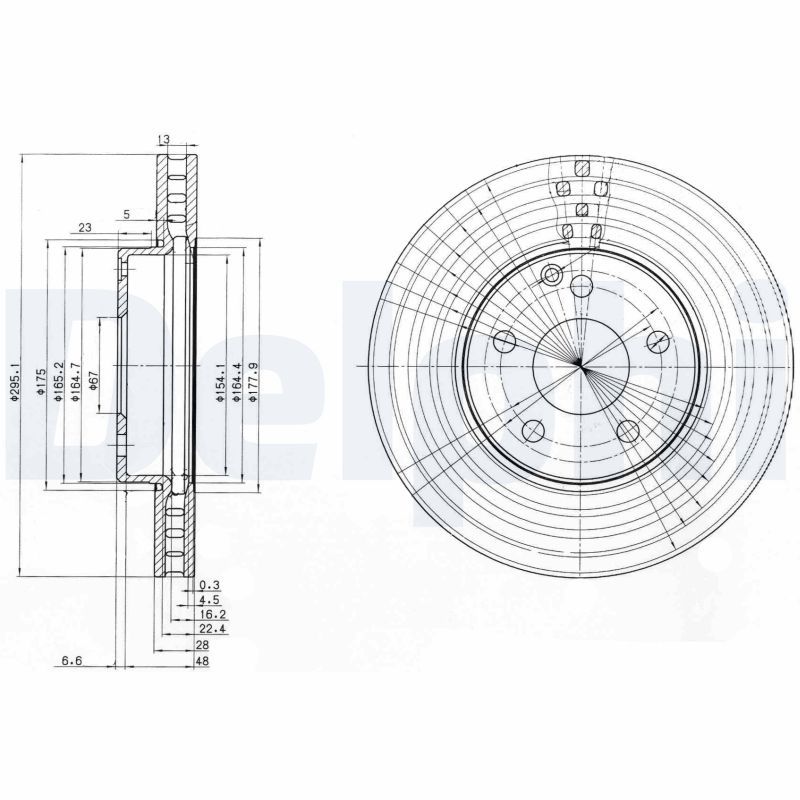 Tarcza hamulcowa DELPHI BG3755C