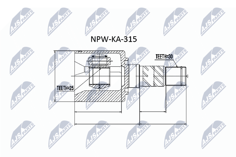 Zestaw przegubu, wał napędowy NTY NPW-KA-315