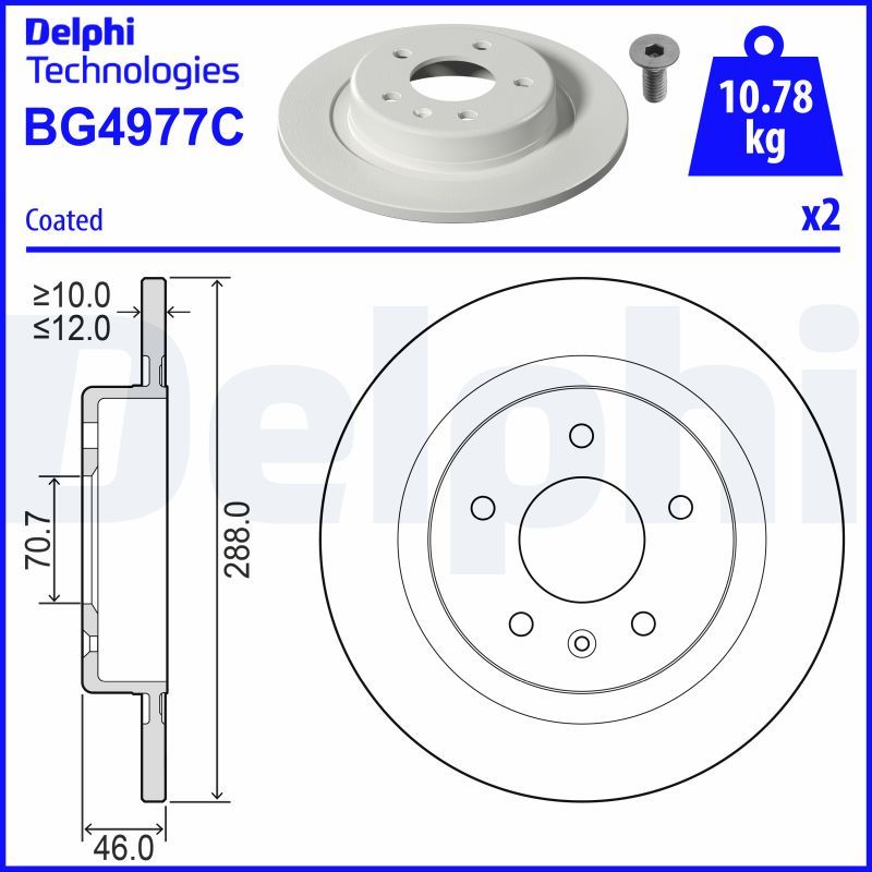 Tarcza hamulcowa DELPHI BG4977C