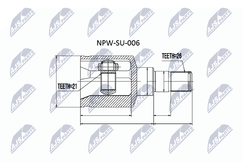 Zestaw przegubu, wał napędowy NTY NPW-SU-006