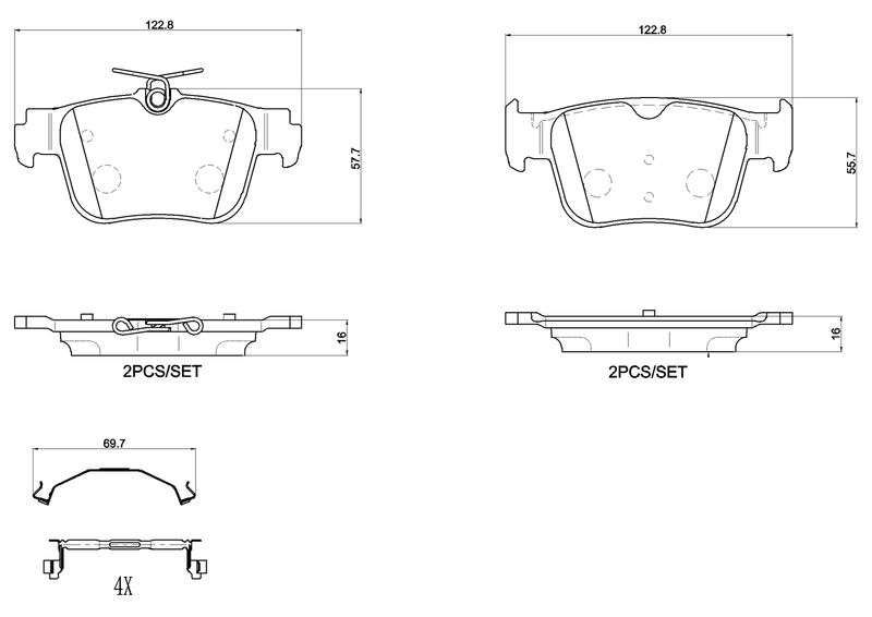 Zestaw klocków hamulcowych, hamulce tarczowe BREMBO P 85 184