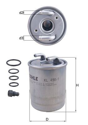 Filtr paliwa MAHLE KL490/1D