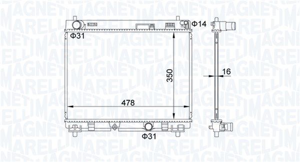 Chłodnica, układ chłodzenia silnika MAGNETI MARELLI 350213208200