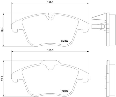 Zestaw klocków hamulcowych, hamulce tarczowe BREMBO P 61 106