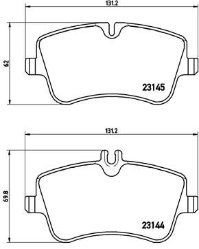 Zestaw klocków hamulcowych, hamulce tarczowe BREMBO P 50 045