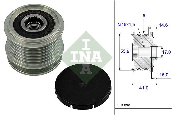 Alternator - sprzęgło jednokierunkowe INA 535 0010 10