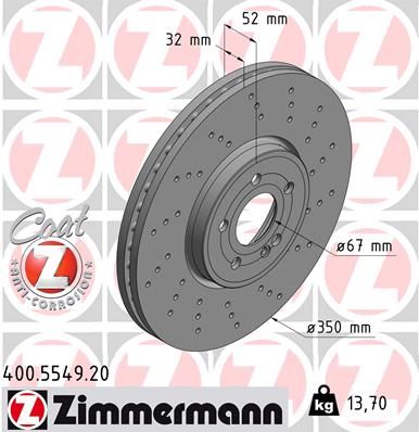 Tarcza hamulcowa ZIMMERMANN 400.5549.20