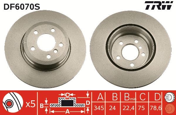 Tarcza hamulcowa TRW DF6070S