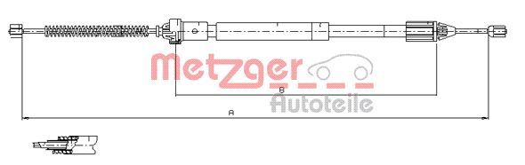 Cięgło, hamulec postojowy METZGER 11.6597