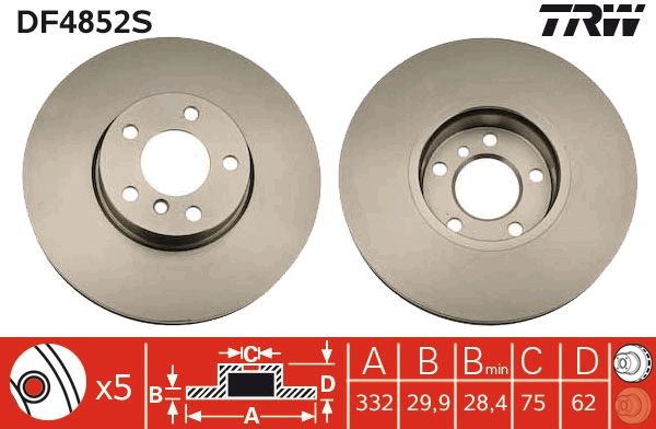 Tarcza hamulcowa TRW DF4852S